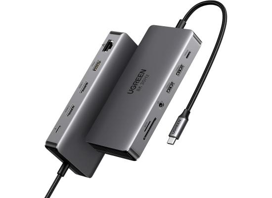 UGREEN 11 in 1 Laptop Docking Station USB C Dock Dual HDMI 4K@60Hz Single 8K@30Hz 10Gbps Data Port 100W PD Gigabit Ethernet, SD/TF Card Reader Compatible for Thinkpad, Zenbook and more